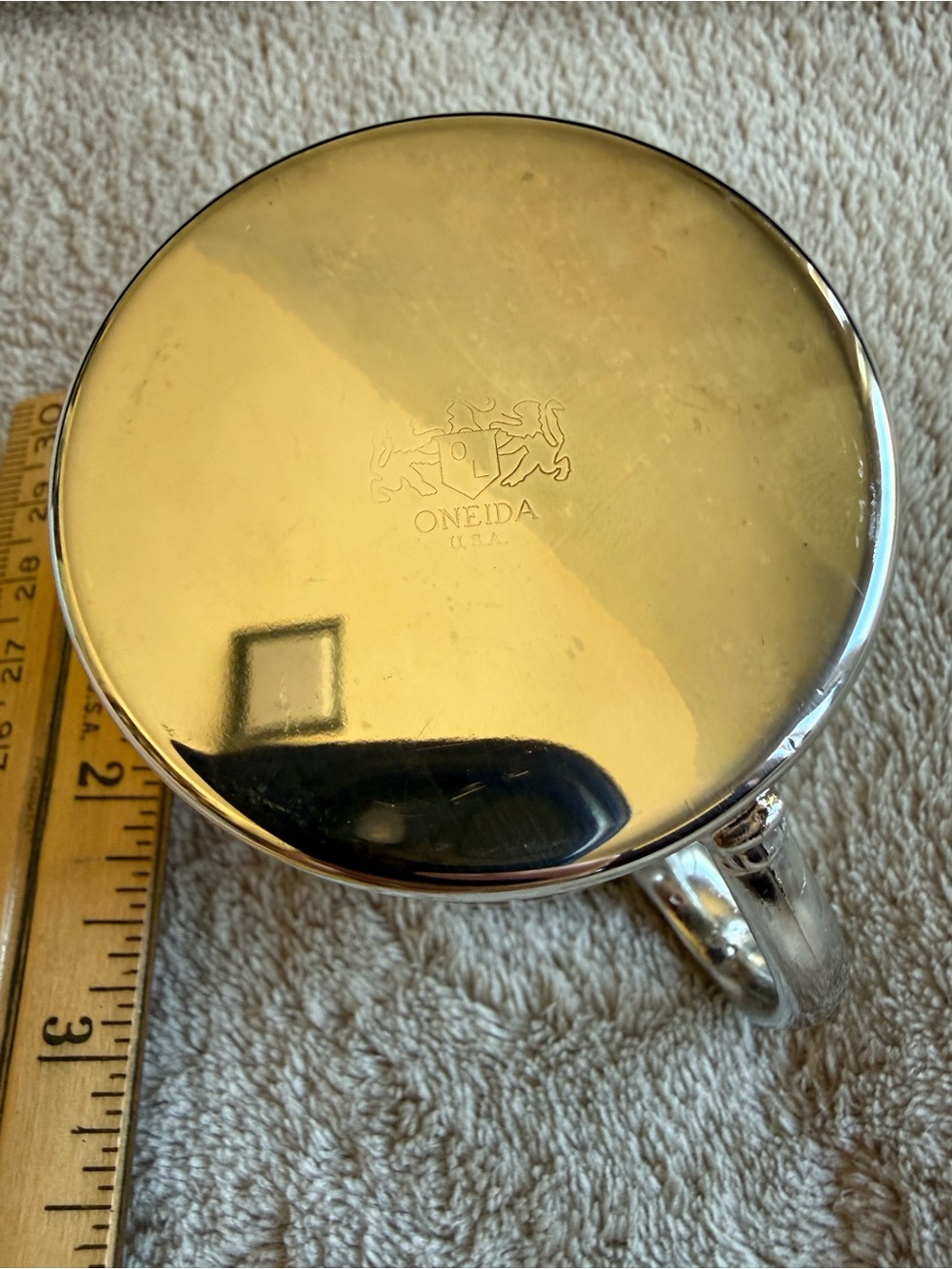 Vintage Oneida Silver Plate 3-Piece Baby Set (Cup, Fork, and Spoon) - Picture 8 of 12